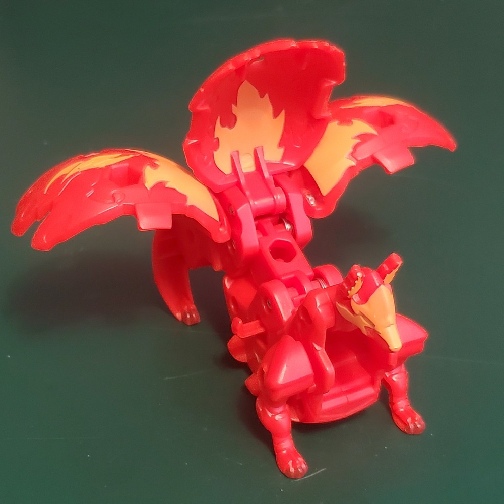 Bakugan Deka Blitz Fox Red Orange Transforming Action Figure Toy Large 3 Inch